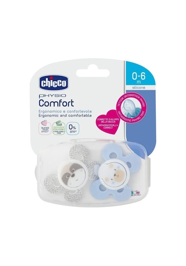 Chicco Physio Comfort Silikon Emzik 0-6 Ay 2'li Erkek 7493121 Çok Renkli
