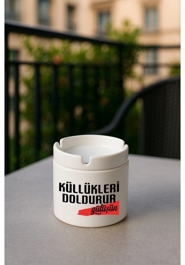 Porselen Baskılı Küllük - Gülüşün