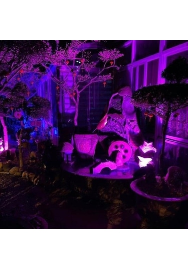 Kumandalı Led Işık Dış Cephe Aydınlatması Çok Renkli Rgb Led Panel Işık Partiled Aydınlatma Siyah