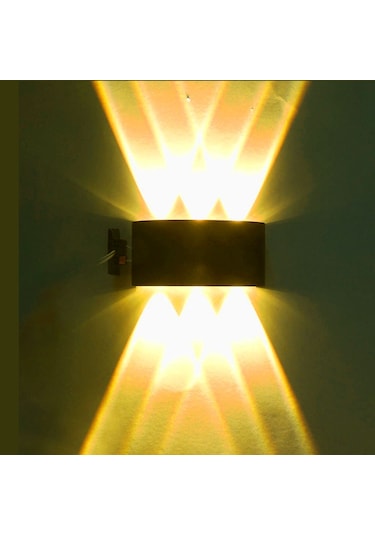 Alüminyum Kasa Çift Yönlü Led Aplik 6w Amber Siyah