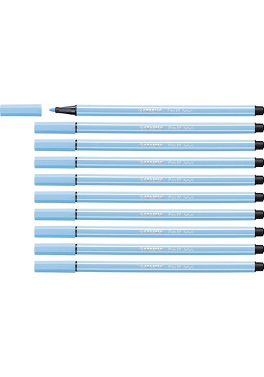 Stabilo Pen 68 Keçe Uçlu Kalem 10Lu Floresan Mavi 68-031