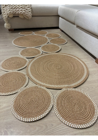 Mavaux Siyah Snake Hasır Jüt Bej Yolluk Halı Kilim Krem - Bej