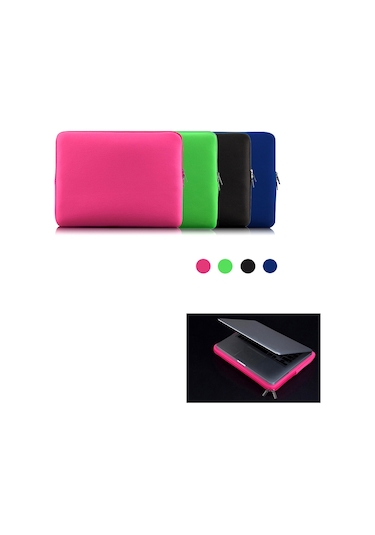 Skycity 15"-15.6" Dizüstü Bilgisayar/ultrabook Kılıfı - Pembe, Hızlı Fermuar, Yumuşak Yastık, İnce Tasarım Pembe