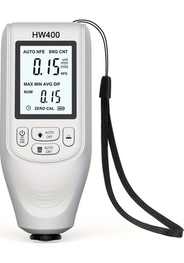 Beyaz Hw400 Yüksek Hassasiyetli Dijital Kaplama Kalınlık Ölçer, Çift Fe & Nfe Uçlar, 0-2000um Ölçüm Aralığı, Abs Malzeme, Pil İle Çalışır, Montaj Gerektirmez, Otomotiv Boya Ve Metal Kaplama Testi İçin
