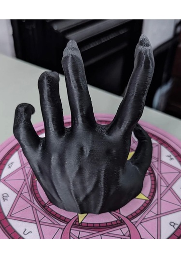 El Figürlü Kulaklık / Havlu Çok Amaçlı Figürlü Plastik Duvar Askısı Siyah