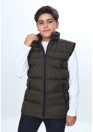 Toontoy Erkek Çocuk Göğsü Armalı Şişme Yelek Haki