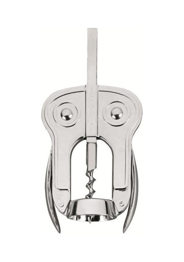 Boj Çift Kollu Tirbuşon Türbişon Şarap Açacağı 992805 Mantar Kapak Açma Aleti Mat Krom Kaplama Gri