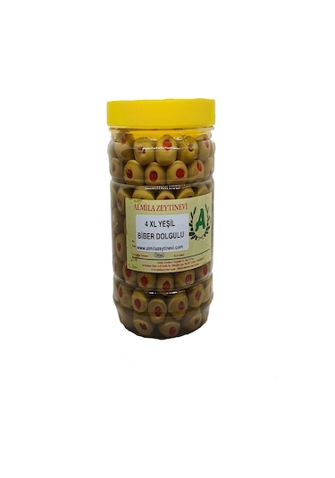Almila Zeytinevi Biber Dolgulu 4XL Yeşil Zeytin 1 KG