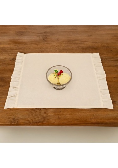 Evidea Soft Fırfırlı 2'li Amerikan Servis - Ekru - 35x50 Cm Ekru