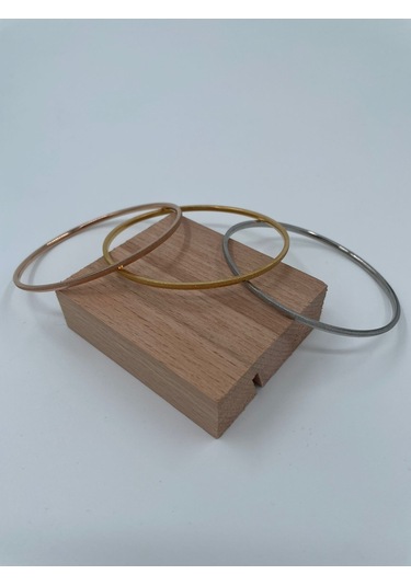 Xbaby Silver,gold,rose Gold Renkli 3 Lü Yassı Simli Ajda Bileklik