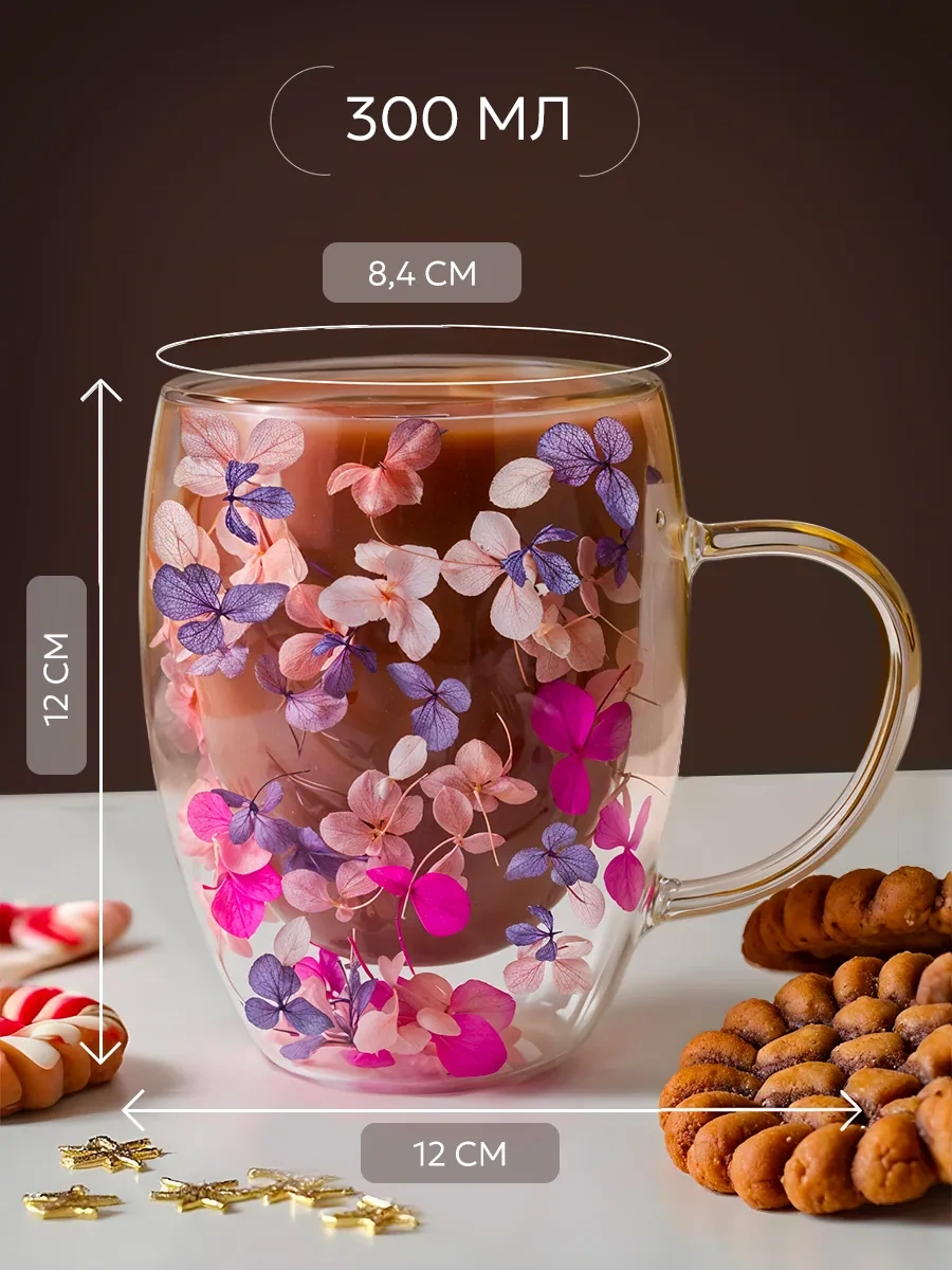 Joland Çift Tabanlı Çiçek Desenli Kupa 293299721 Pembe