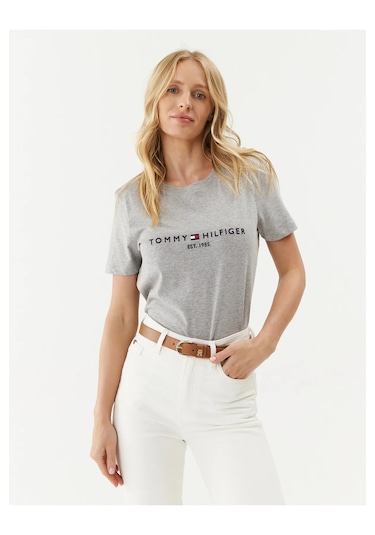 Tommyhilfiger Organik Pamuk Bayan T-shirt Gri
