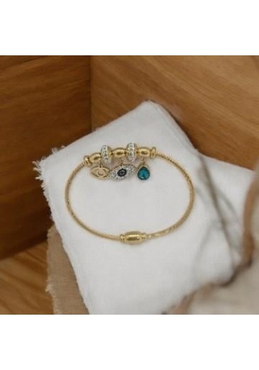 Stainless Steel Nazarlık Tasarımlı Çelik Bileklik