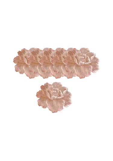 Suntek 6 Adet Çiçek Placemat Pvc Batı Tatil Gül-altın Gül Altın