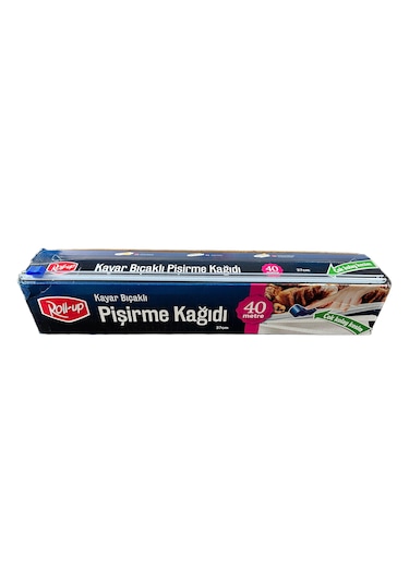 Roll-up Kayar Bıçaklı Beyaz Yağlı Fırın Tepsi Pişirme Kızartma Kağıdı 37 CM x 40 M