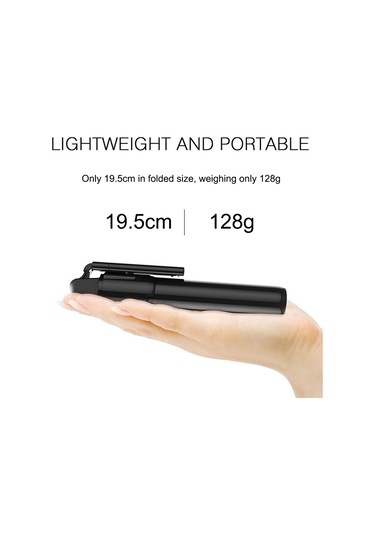 Teltree K07 Kablosuz Kumandalı Seyahat İçin Taşınabilir 270 Dönebilen Selfie Çubuğu Ve Tripod Seti - Android/ios Uyumlu