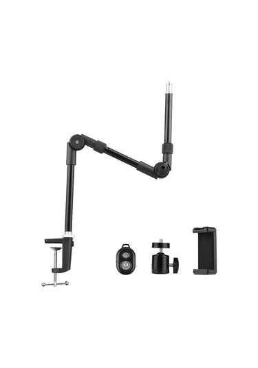 Reedark Katlanabilir Masa Üstü Metal Braket 1/4 Vida 3kg Kapasiteli Küresel Başlıklı Led Dolgu Işığı Web Kamerası Akıllı Telefon Tutucu