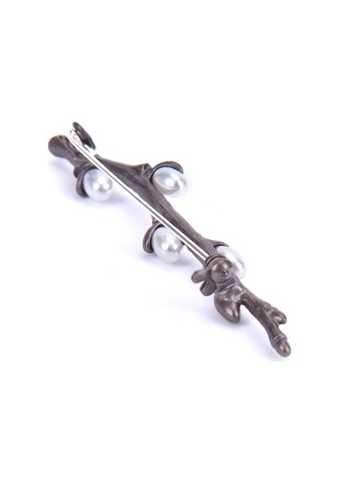 Vintage İnci Erik Çiçeği Dalı Broşlar İğneler Zarif Buket Broş BRONZ