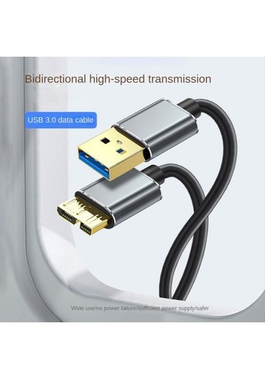 Qingmipy Usb3.0 Mikro Veri Kablosu, 1m Uzunlukta, Cep Diski Kutusu Ve Dizüstü Bilgisayarlar İçin Hızlı Transfer Kablo