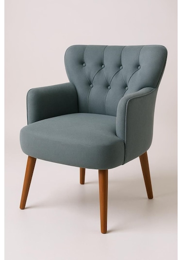 Roma Berjer - Modern Tekli Koltuk - Babyface Kumaş - Gri