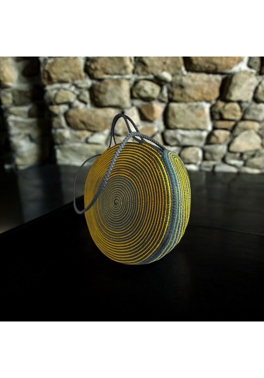 Hasır Çanta, Silindir Çanta, Tasarım Çanta, Siyah Silindir El Çantası Çok Renkli