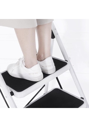 5 Basamaklı Katlanır Merdiven Kaymaz Geniş Basamaklı Ev & Mutfak Tipi 150 Kg Kapasite Emniyetli 1 Adet