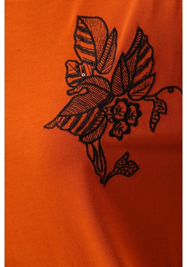 Sistas Kadın İşleme Detaylı Uzun Kol Bluz 23640 Kiremit