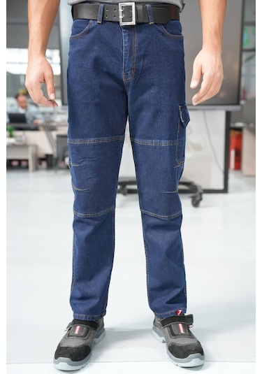 Uniprom İş Pantolonu Kot Kumaş Titan Flex Model Lacivert Lacivert