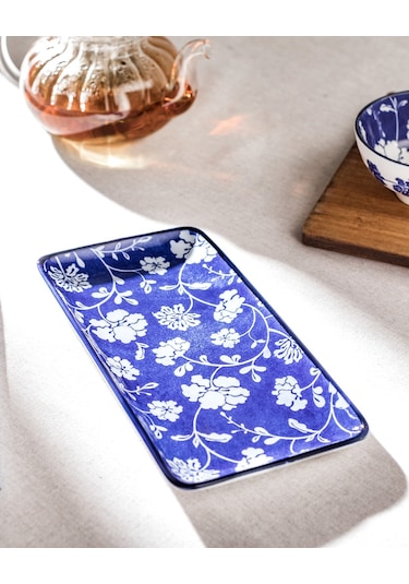 Madame Coco Rêve Bleu Rennes New Bone China Dikdörtgen Tabak 1ktaba101822,5x12,2x2,2cm-mavi