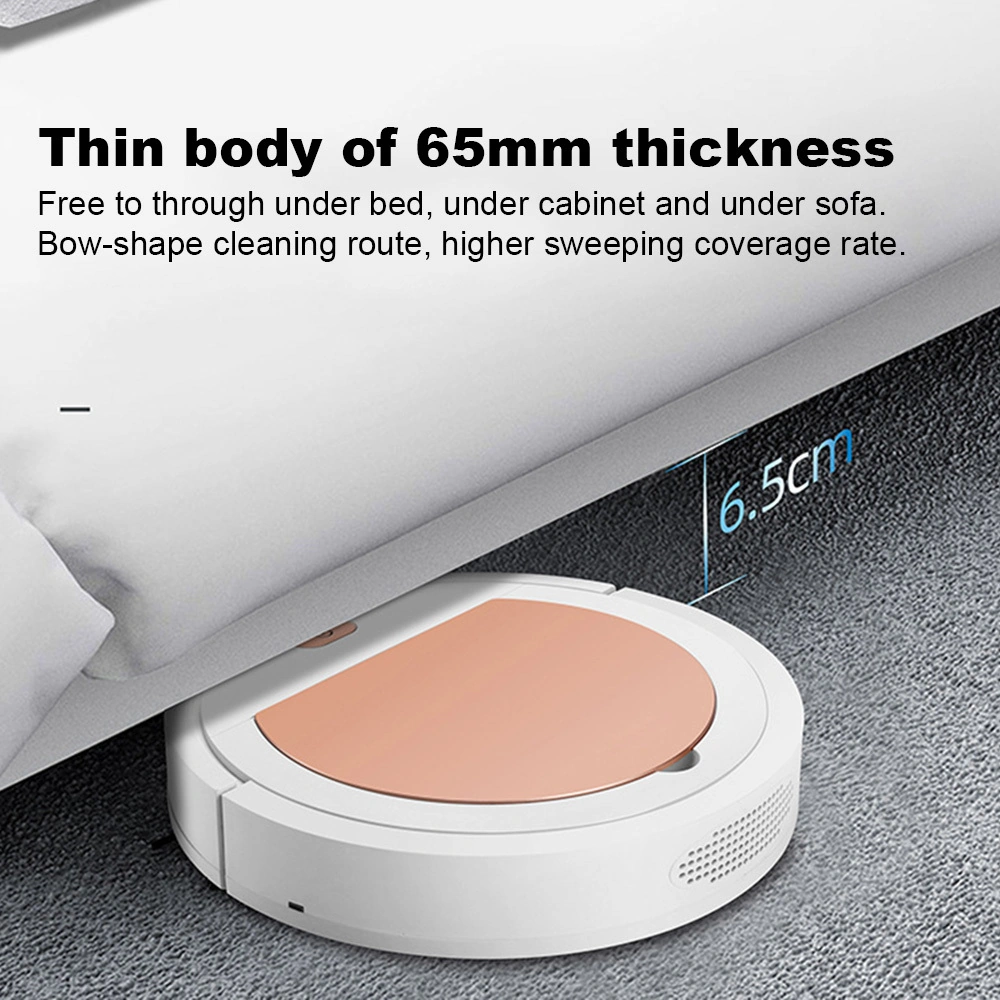 Moveevo Ev Otomatik Temizleyici Robot Süpürge: Usb Şarjlı, Kuru/ıslak Mod, Darbeli Fırça, Zayıf Gövde, 100 Dakika Çalışma Süresi - Beyaz Beyaz