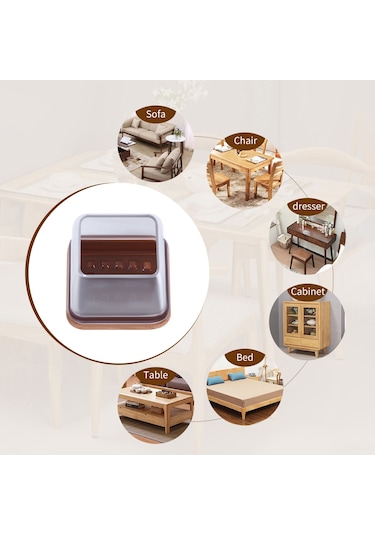 Qingmipy Küçük Boy Kahverengi Dairesel Sandalye Ayak Koruyucu, Sessiz Kaydırmalı, Dayanıklı Tpe + Felt, 8 Adet