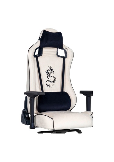 Pro Ayak Uzatmalı Kol Pedli Maximus Beyaz Oyuncu Koltuğu -3 Beyaz