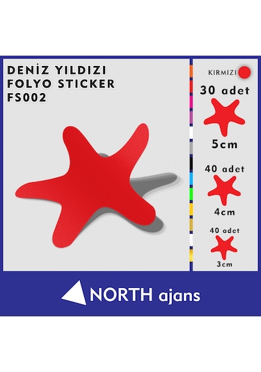 Deniz Yıldızı Folyo Duvar Sticklerı Kırmızı
