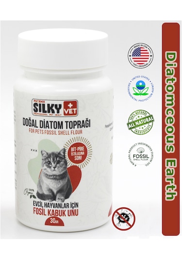 Silky Vet+ Kedi Bit Pire Parazit Engelleyici Doğal Diotom Toprağı 30 G