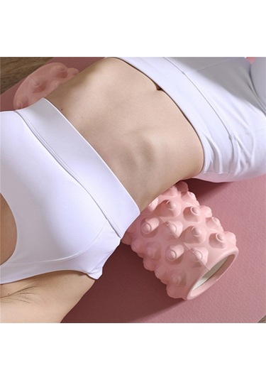 Anjiexun Yoga Direği Mini Egzersiz Aleti Spor Salonu Köpük Silindiri Egzersiz Boyun Masajı Pembe