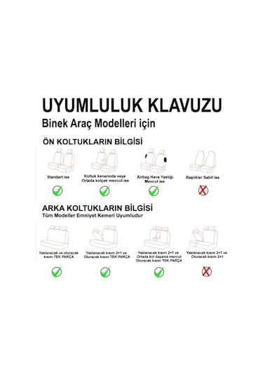 Dacia Sandero 2022 Lüx Yarı Deri Oto Koltuk Kılıfı Ön Arka Takım İstanbul Serisi Siyah Kırmızı