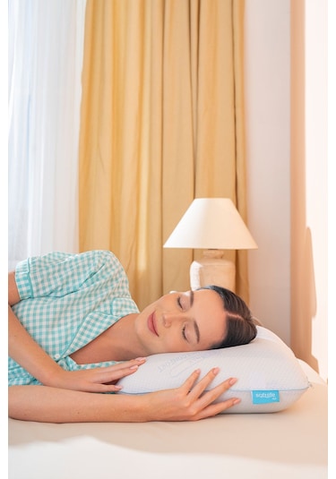 Visco Yüksek Terletmeyen Ortopedik Yastık Serinleten Visco Yastık Jelli Yastık 60x40x15cm Beyaz