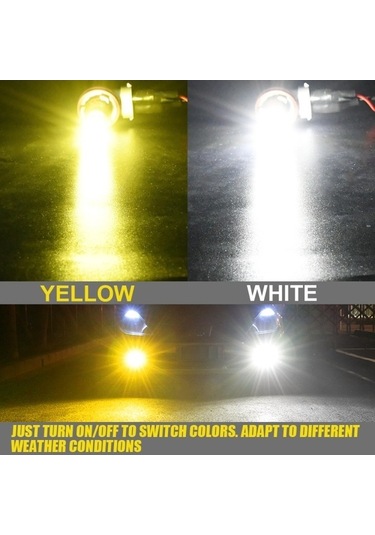 Ebitda 2 Adet V6 H11 Dc9-36v 30w 3000lm Ip65 Araba Led Çift Renkli Sis Lambası, 30led Smd-2525 Diğer