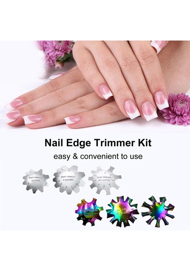 Leezsing Tırnak Kenarı Düzeltici Seti Tırnak Kesme Seti Akrilik Tırnak Jeli Aracı Kolay Fransız Tırnak Kılavuzları Oluşturmak İçin Gülümseme Çizgisi Tırnak Sanatı Manikür Aracı