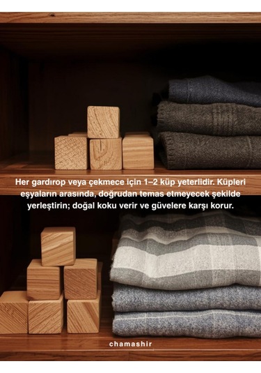 Doğal Güve Kovucu Sedir Ağacı Küpü 30'lu Paket Doğal Naftalin Alternatifi