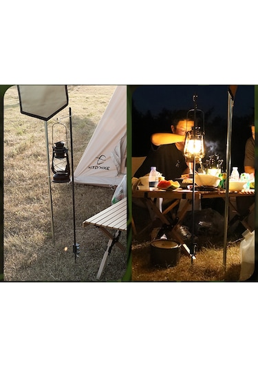 Yuntech01 Kamp Aydınlatması İçin Taşınabilir Katlanır Alüminyum Lamba Sehpası, Mavi Mavi