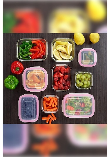 Glasslock Dikdörtgen Cam Saklama Kabı Set 5'li