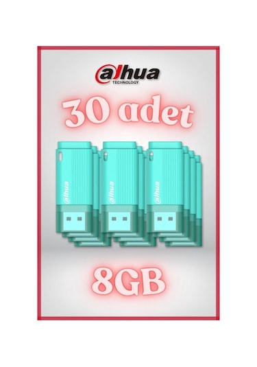 30 Adet 8gb Kapaklı Usb Flash Bellek U126 Yeşil -