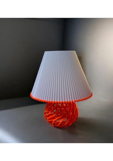 Twister Model Özel Tasarım Masa Lambası Ve Abajur - Kırmızı Çok Renkli