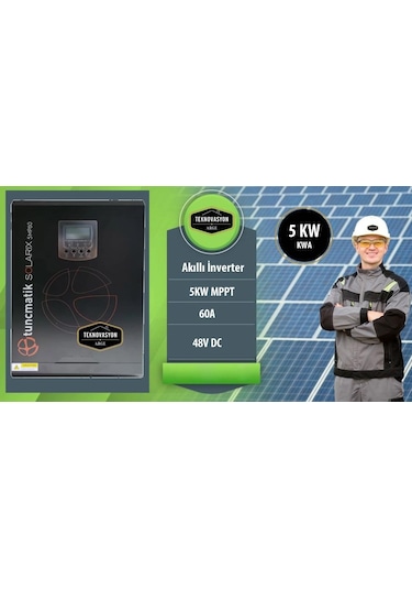Tunçmatik Solarix 5 Kva 5KW 5000 Watt 48 Volt Mppt 60A Akıllı İnverter İnvertör - Dc