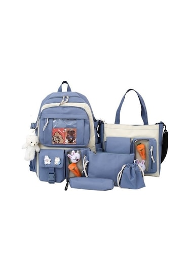 Dake Tavşan Detaylı Çanta Seti V4v9jx Açık Mavi