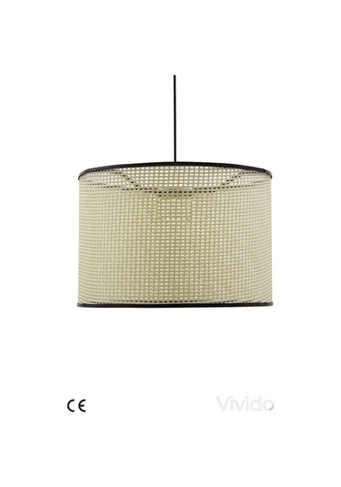 Wicker Krem-siyah Hasır Sarkıt Avize Krem