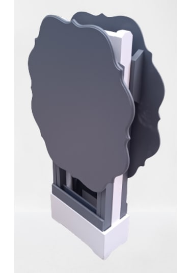 Çanta Zigon Sehpa Yonca Model İkili Takım Ahşap Mdf Gri Renk Uyumu El Yapımı