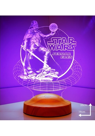 3D Star Wars Darth Vader Kişiye Özel Hediye 3D Led Lamba