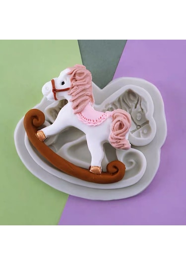 Yaleker Silikon Kek Dekorasyon Kalıbı - At Gibi Şekil, Fondant Ve Çikolata İçin El Yapımı Dıy Araçları Beyaz